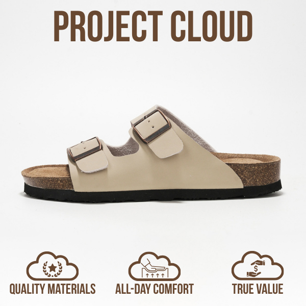 Project Cloud | "Venita" 100% Genuine Leather Womens Sandals | Memory Foam | Lightweight | Non-Slip