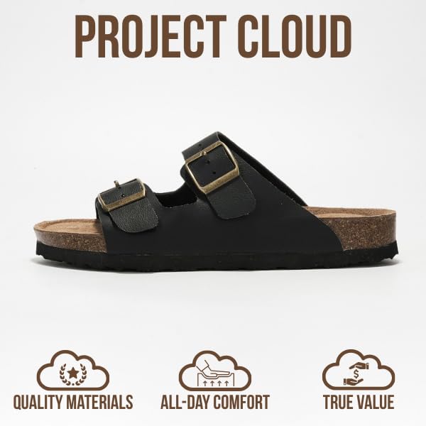 Project Cloud | "Venita" 100% Genuine Leather Womens Sandals | Memory Foam | Lightweight | Non-Slip