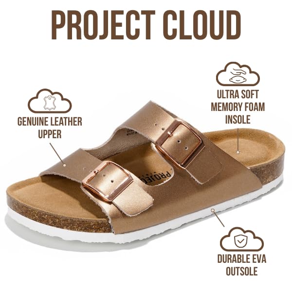 Project Cloud Women's | 100% Genuine Leather Womens Sandals | Memory Foam | Lightweight | Non-Slip - Venita