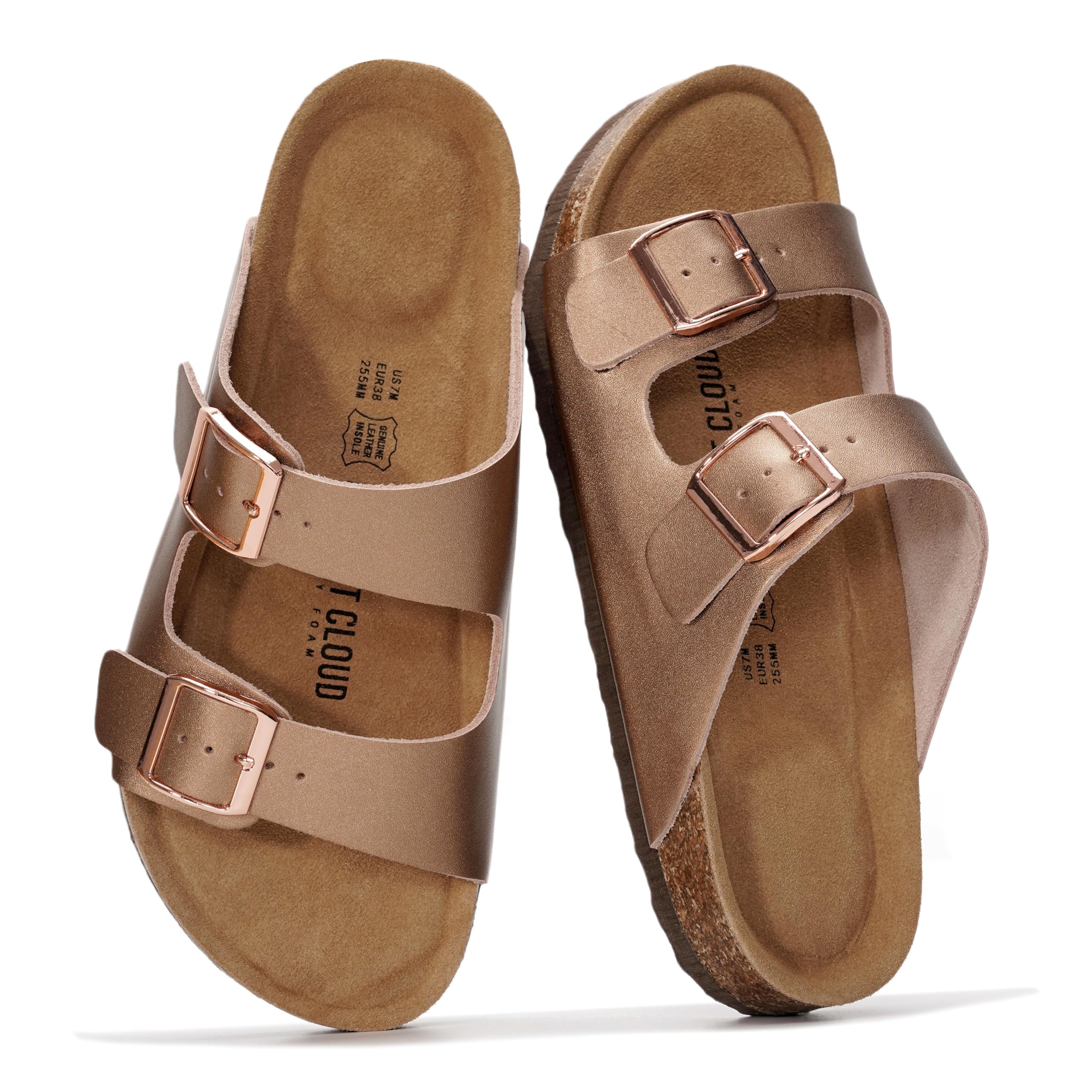 Sandalias Venita de Project Cloud: cómodas y ajustables de cuero para mujer 