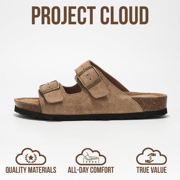 Project Cloud | "Venita" 100% Genuine Leather Womens Sandals | Memory Foam | Lightweight | Non-Slip
