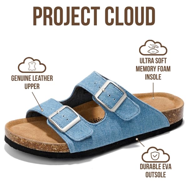 Project Cloud Women's | 100% Genuine Leather Womens Sandals | Memory Foam | Lightweight | Non-Slip - Venita