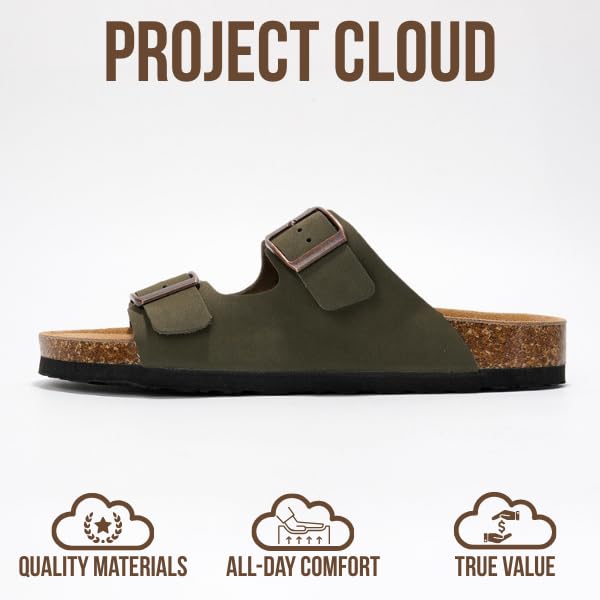 Project Cloud | "Venita" 100% Genuine Leather Womens Sandals | Memory Foam | Lightweight | Non-Slip