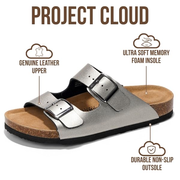 Project Cloud Women's | 100% Genuine Leather Womens Sandals | Memory Foam | Lightweight | Non-Slip - Venita