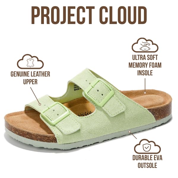 Project Cloud | "Venita" 100% Genuine Leather Womens Sandals | Memory Foam | Lightweight | Non-Slip