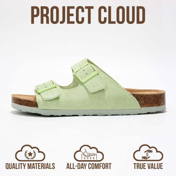 Project Cloud | "Venita" 100% Genuine Leather Womens Sandals | Memory Foam | Lightweight | Non-Slip