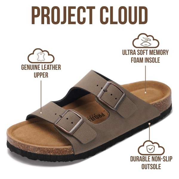 Project Cloud Women's | 100% Genuine Leather Womens Sandals | Memory Foam | Lightweight | Non-Slip - Venita