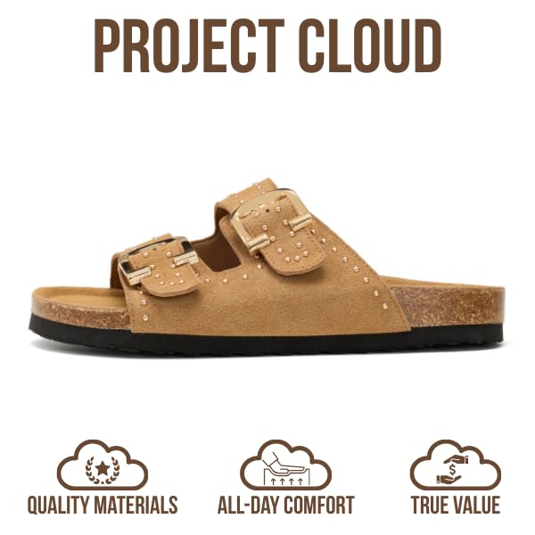 Project Cloud Women's | 100% Genuine Leather Womens Sandals | Memory Foam | Lightweight | Non-Slip - Venita Stud