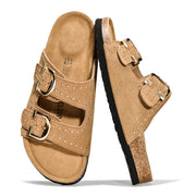 Project Cloud Women's | 100% Genuine Leather Womens Sandals | Memory Foam | Lightweight | Non-Slip - Venita Stud