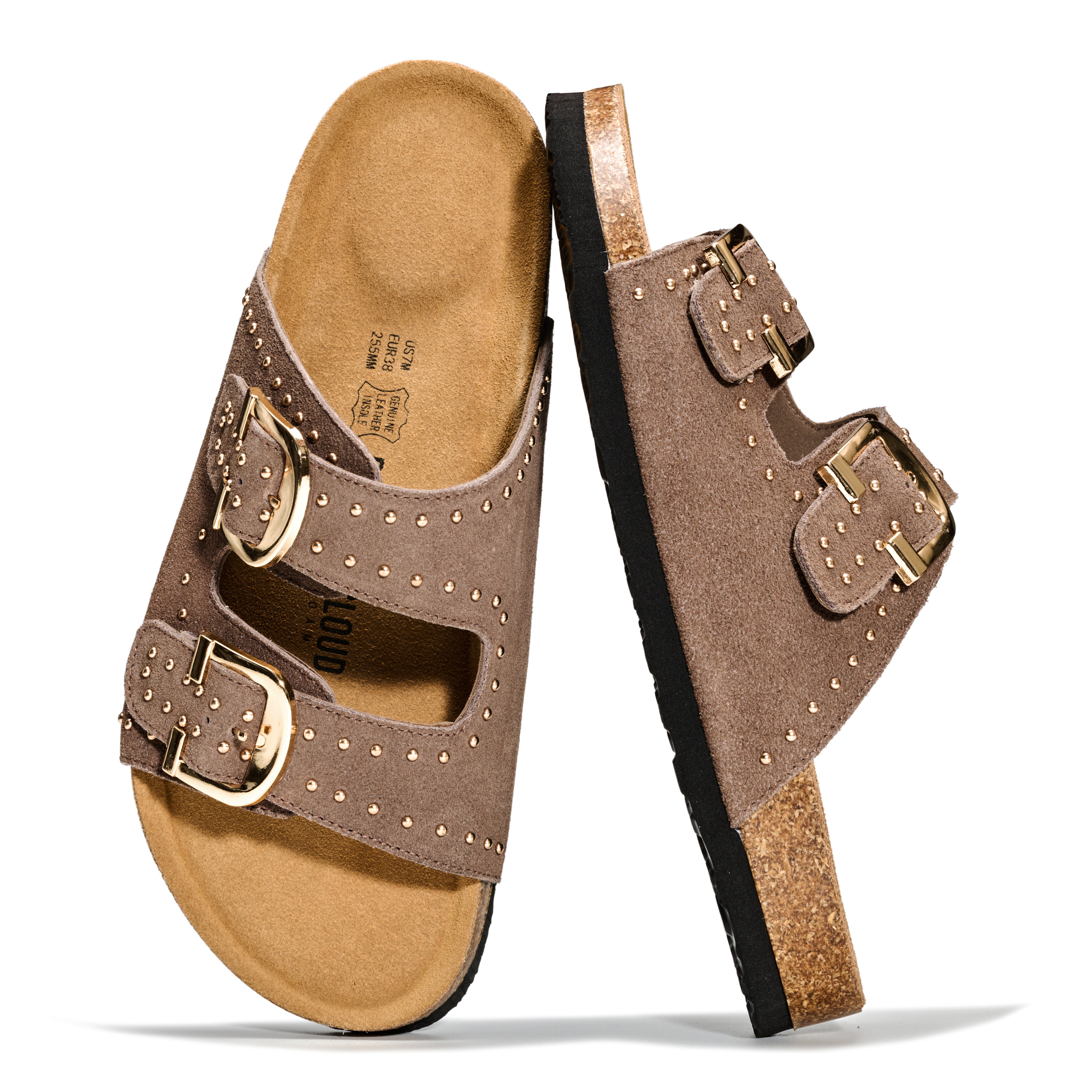 Project Cloud Women's | 100% Genuine Leather Womens Sandals | Memory Foam | Lightweight | Non-Slip - Venita Stud