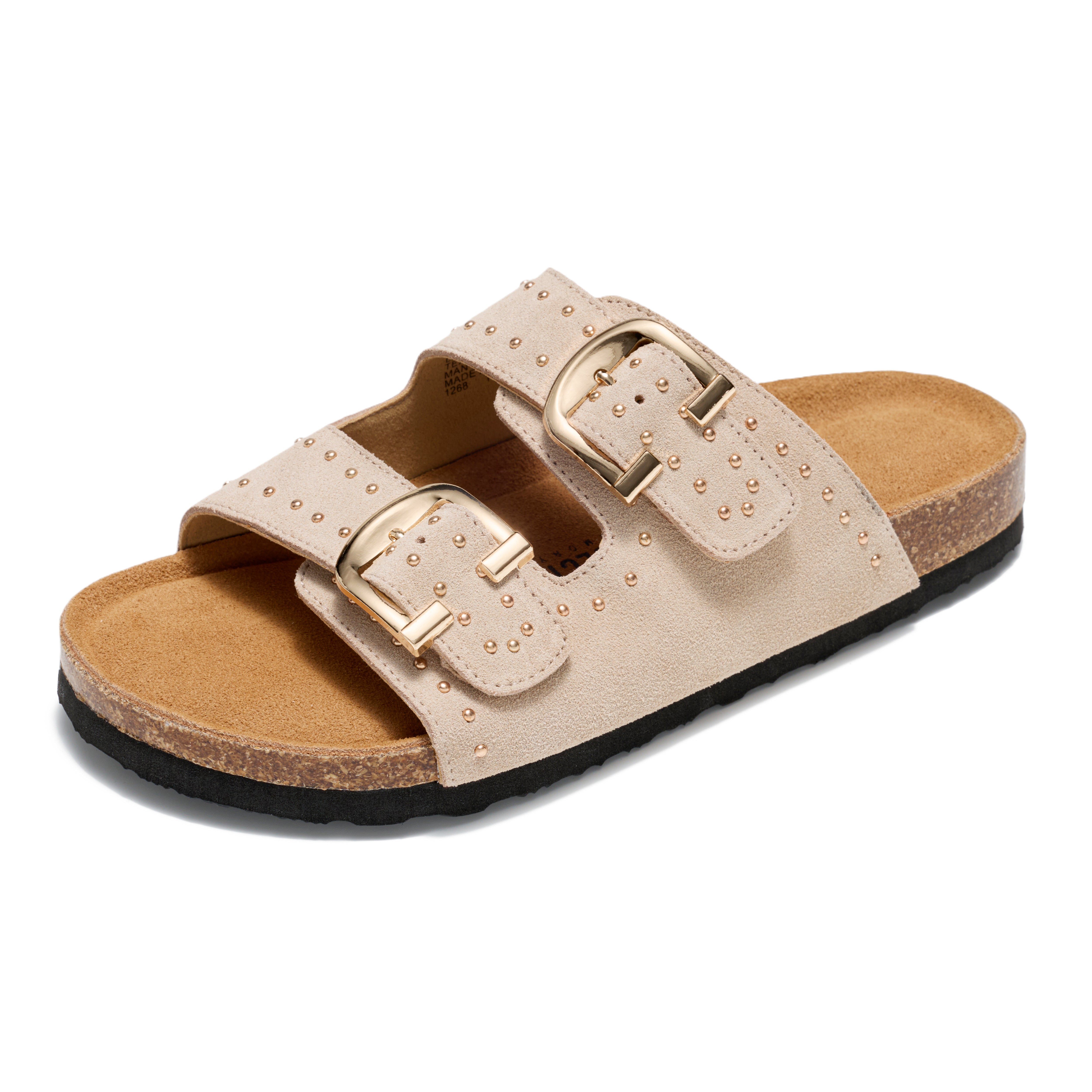 Project Cloud Women's | 100% Genuine Leather Womens Sandals | Memory Foam | Lightweight | Non-Slip - Venita Stud