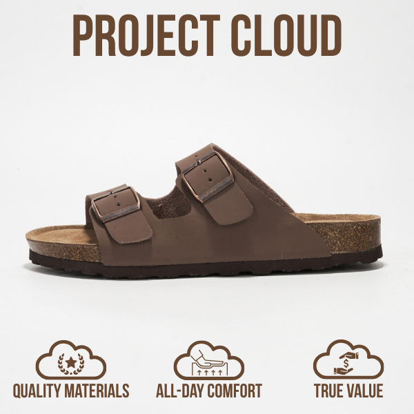 Project Cloud | "Venita" 100% Genuine Leather Womens Sandals | Memory Foam | Lightweight | Non-Slip