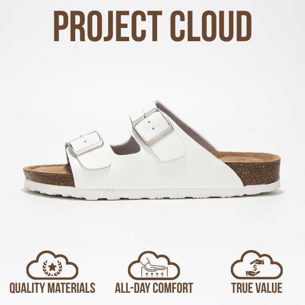 Project Cloud | "Venita" 100% Genuine Leather Womens Sandals | Memory Foam | Lightweight | Non-Slip