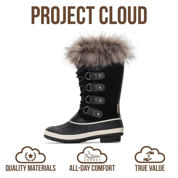Project Cloud Women's | Genuine Leather Snow Boots | Memory Foam Insole | Non-Slip - Ventura