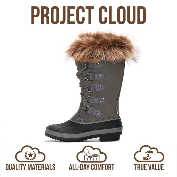 Project Cloud Women's | Genuine Leather Snow Boots | Memory Foam Insole | Non-Slip - Ventura