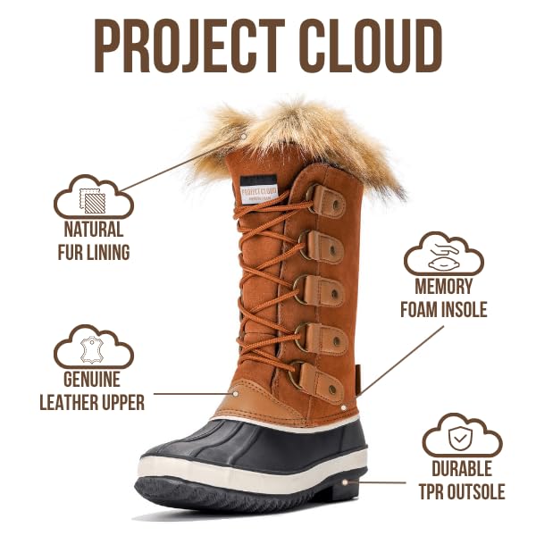 Project Cloud Women's | Genuine Leather Snow Boots | Memory Foam Insole | Non-Slip - Ventura
