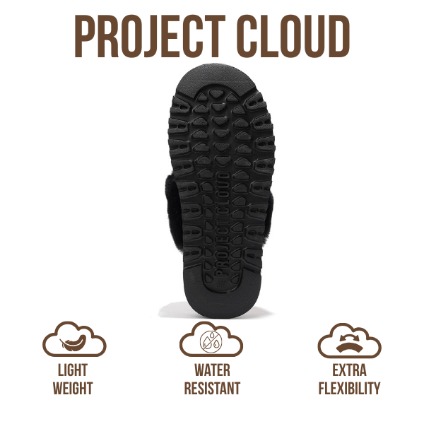 Project Cloud | "Viki" 100% Genuine Suede Platform Slippers for Women | Memory Foam | Non-Slip