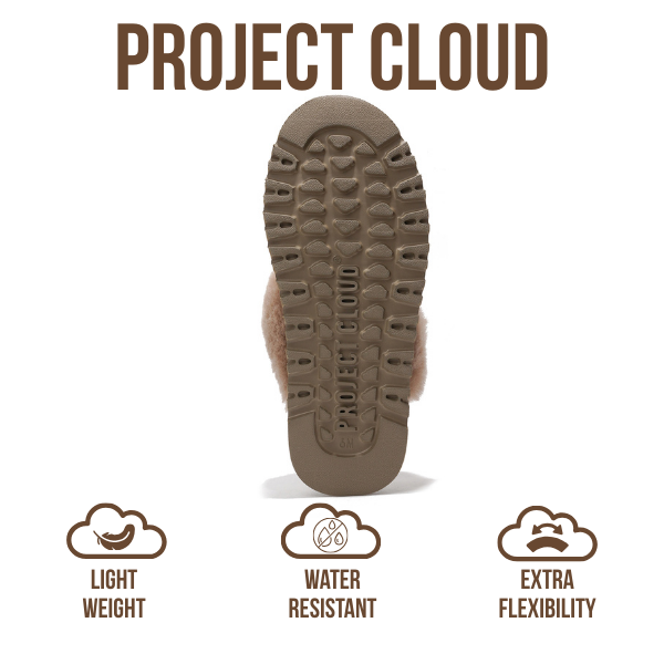 Project Cloud | "Viki" 100% Genuine Suede Platform Slippers for Women | Memory Foam | Non-Slip