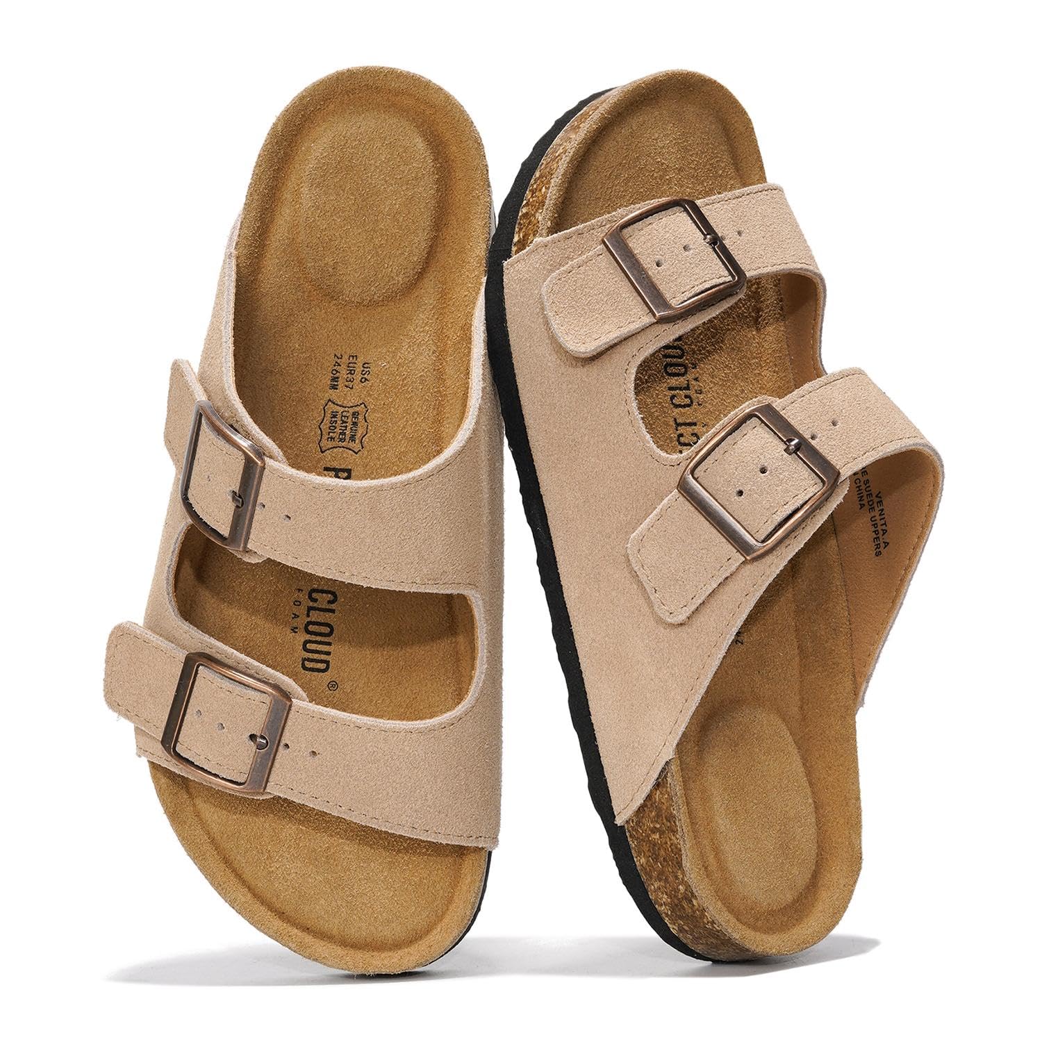 Sandalias Venita de Project Cloud: cómodas y ajustables de cuero para mujer 