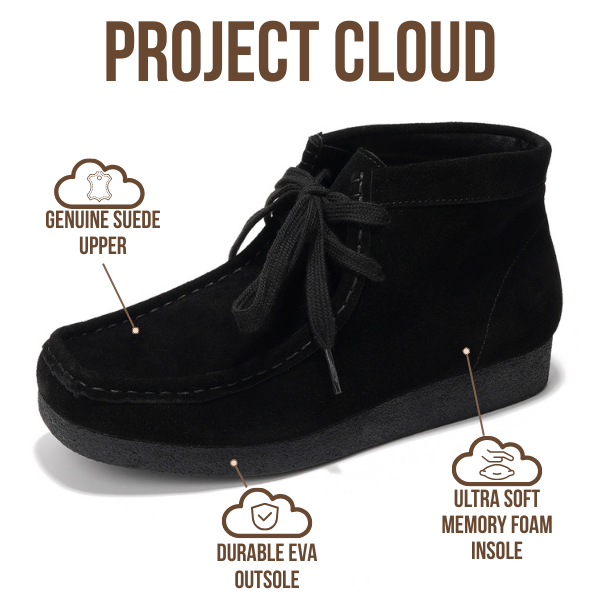 Project Cloud | "Wally Boot" Women Ankle Boots | 100% Genuine Suede | ProjectPlush | Non-Slip