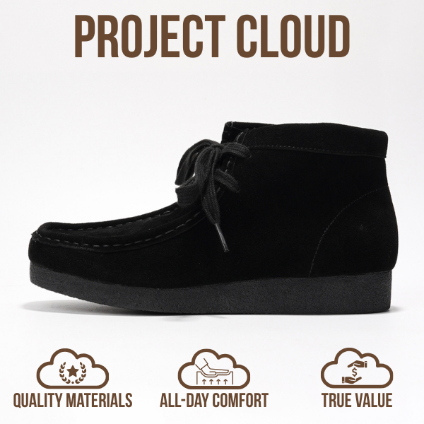 Project Cloud | "Wally Boot" Women Ankle Boots | 100% Genuine Suede | ProjectPlush | Non-Slip