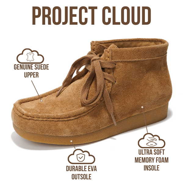 Project Cloud | "Wally Boot" Women Ankle Boots | 100% Genuine Suede | ProjectPlush | Non-Slip
