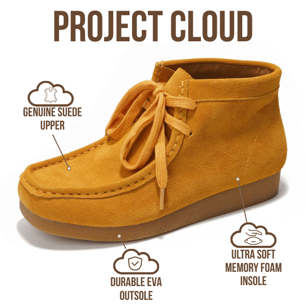 Project Cloud | "Wally Boot" Women Ankle Boots | 100% Genuine Suede | ProjectPlush | Non-Slip
