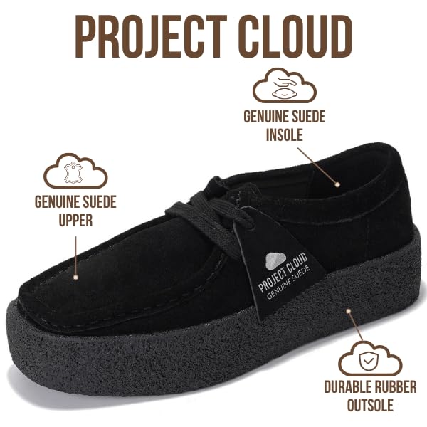 Project Cloud | "Wally Chunky" Stylish Oxford Shoes for Women | Genuine Leather | Memory Foam | Lightweight | Non-Slip