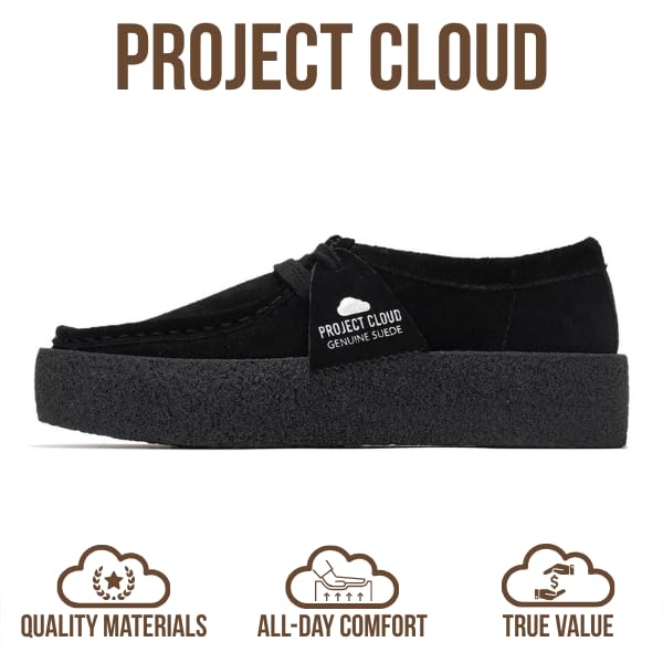 Project Cloud | "Wally Chunky" Stylish Oxford Shoes for Women | Genuine Leather | Memory Foam | Lightweight | Non-Slip