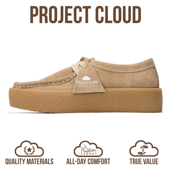 Project Cloud | "Wally Chunky" Stylish Oxford Shoes for Women | Genuine Leather | Memory Foam | Lightweight | Non-Slip