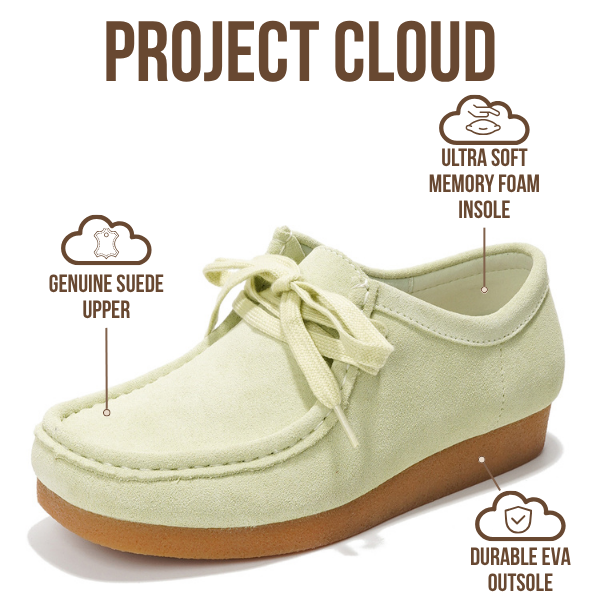 Project Cloud | "Wally" Oxford Shoes for Women | Genuine Leather | Memory Foam | Lightweight | Non-Slip