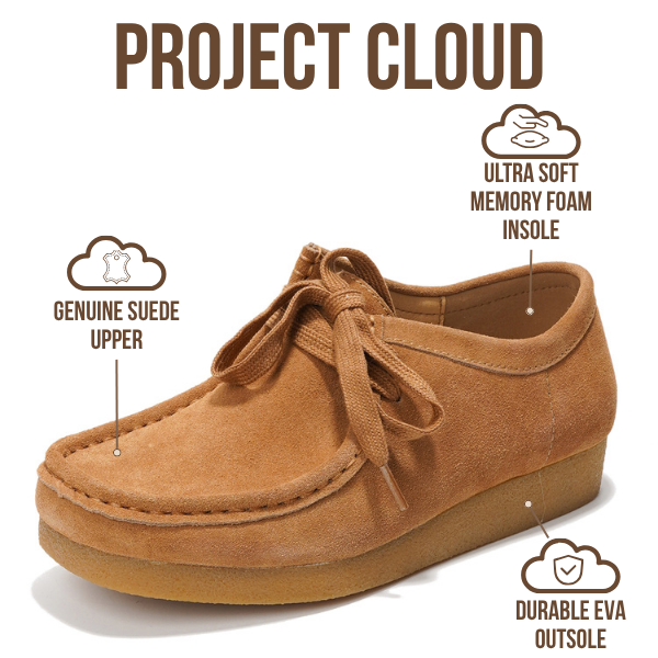Project Cloud | "Wally" Oxford Shoes for Women | Genuine Leather | Memory Foam | Lightweight | Non-Slip