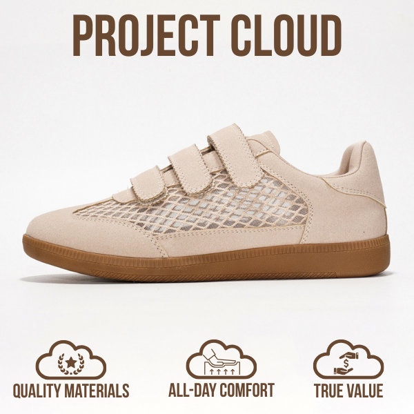 Project Cloud | "Ysabelle" Vegan Leather Women's Trendy Sneakers | Memory Foam Technology | Lightweight | Non-Slip
