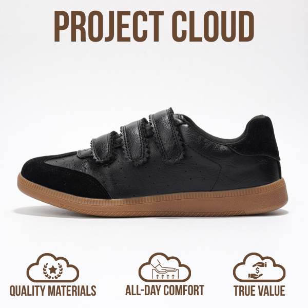Project Cloud | "Ysabelle" Vegan Leather Women's Trendy Sneakers | Memory Foam Technology | Lightweight | Non-Slip