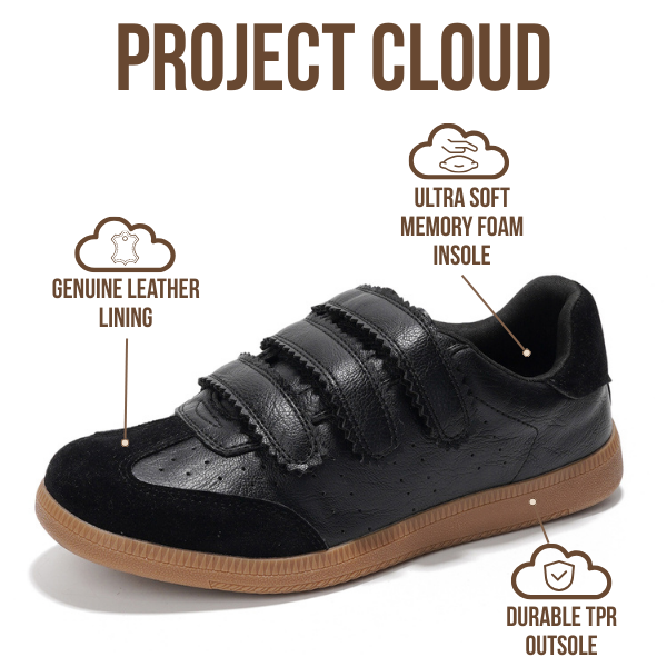 Project Cloud | "Ysabelle" Vegan Leather Women's Trendy Sneakers | Memory Foam Technology | Lightweight | Non-Slip