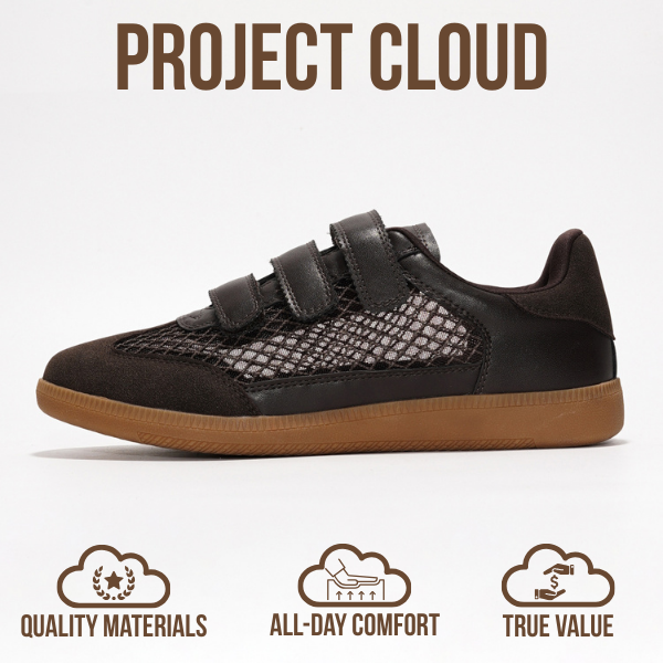 Project Cloud | "Ysabelle" Vegan Leather Women's Trendy Sneakers | Memory Foam Technology | Lightweight | Non-Slip