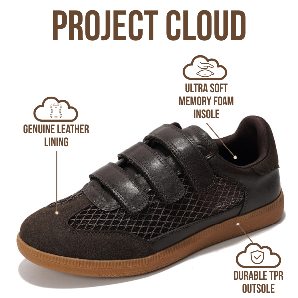 Project Cloud | "Ysabelle" Vegan Leather Women's Trendy Sneakers | Memory Foam Technology | Lightweight | Non-Slip