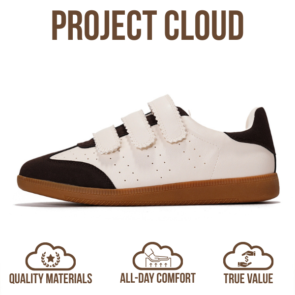 Project Cloud | "Ysabelle" Vegan Leather Women's Trendy Sneakers | Memory Foam Technology | Lightweight | Non-Slip