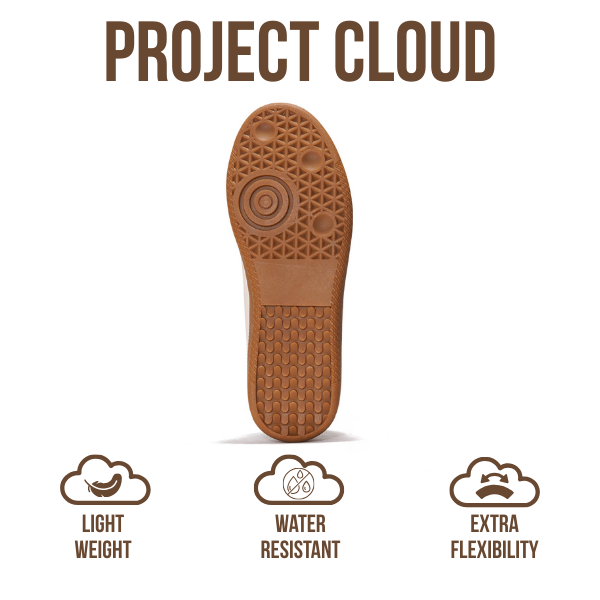 Project Cloud | "Ysabelle" Vegan Leather Women's Trendy Sneakers | Memory Foam Technology | Lightweight | Non-Slip