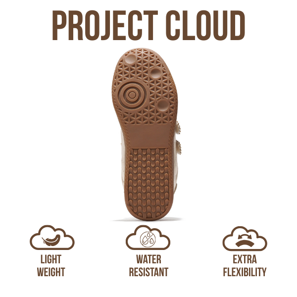 Project Cloud | "Ysabelle" Vegan Leather Women's Trendy Sneakers | Memory Foam Technology | Lightweight | Non-Slip