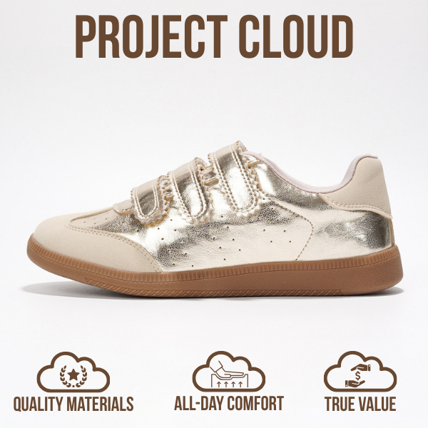 Project Cloud | "Ysabelle" Vegan Leather Women's Trendy Sneakers | Memory Foam Technology | Lightweight | Non-Slip