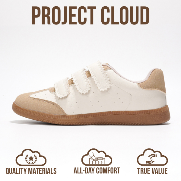 Project Cloud | "Ysabelle" Vegan Leather Women's Trendy Sneakers | Memory Foam Technology | Lightweight | Non-Slip