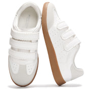 Project Cloud Ysabelle eco-leather sneakers in white with velcro straps and memory foam.