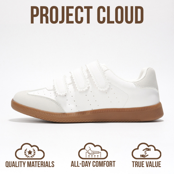Project Cloud | "Ysabelle" Vegan Leather Women's Trendy Sneakers | Memory Foam Technology | Lightweight | Non-Slip