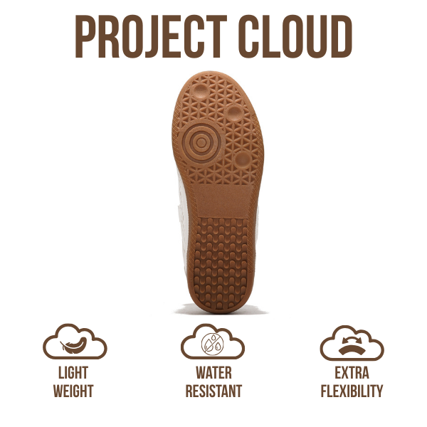 Project Cloud | "Ysabelle" Vegan Leather Women's Trendy Sneakers | Memory Foam Technology | Lightweight | Non-Slip