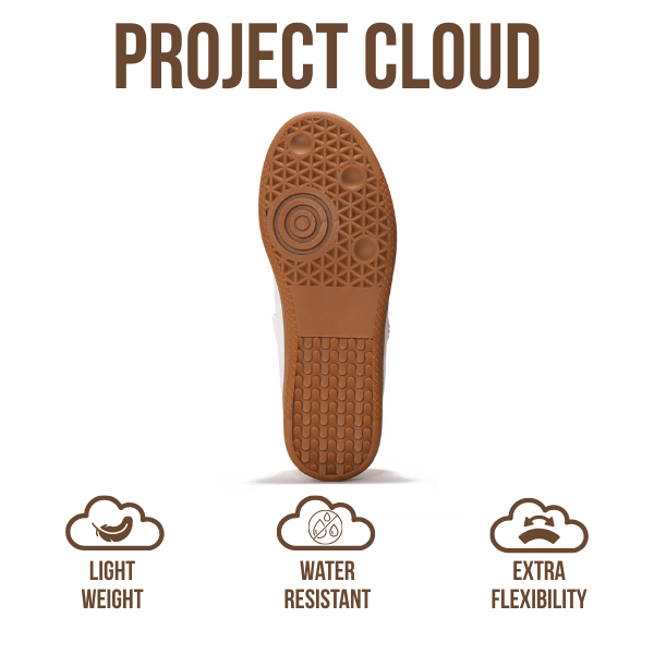 Project Cloud | "Ysabelle" Vegan Leather Women's Trendy Sneakers | Memory Foam Technology | Lightweight | Non-Slip