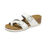 Buckhead - Women's Wedge Sandals: Leather Comfort & Style - White,8