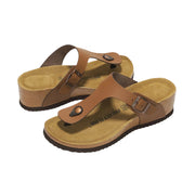 Belize Leather Wedge Sandals by Project Cloud: Leather & Cork Comfort