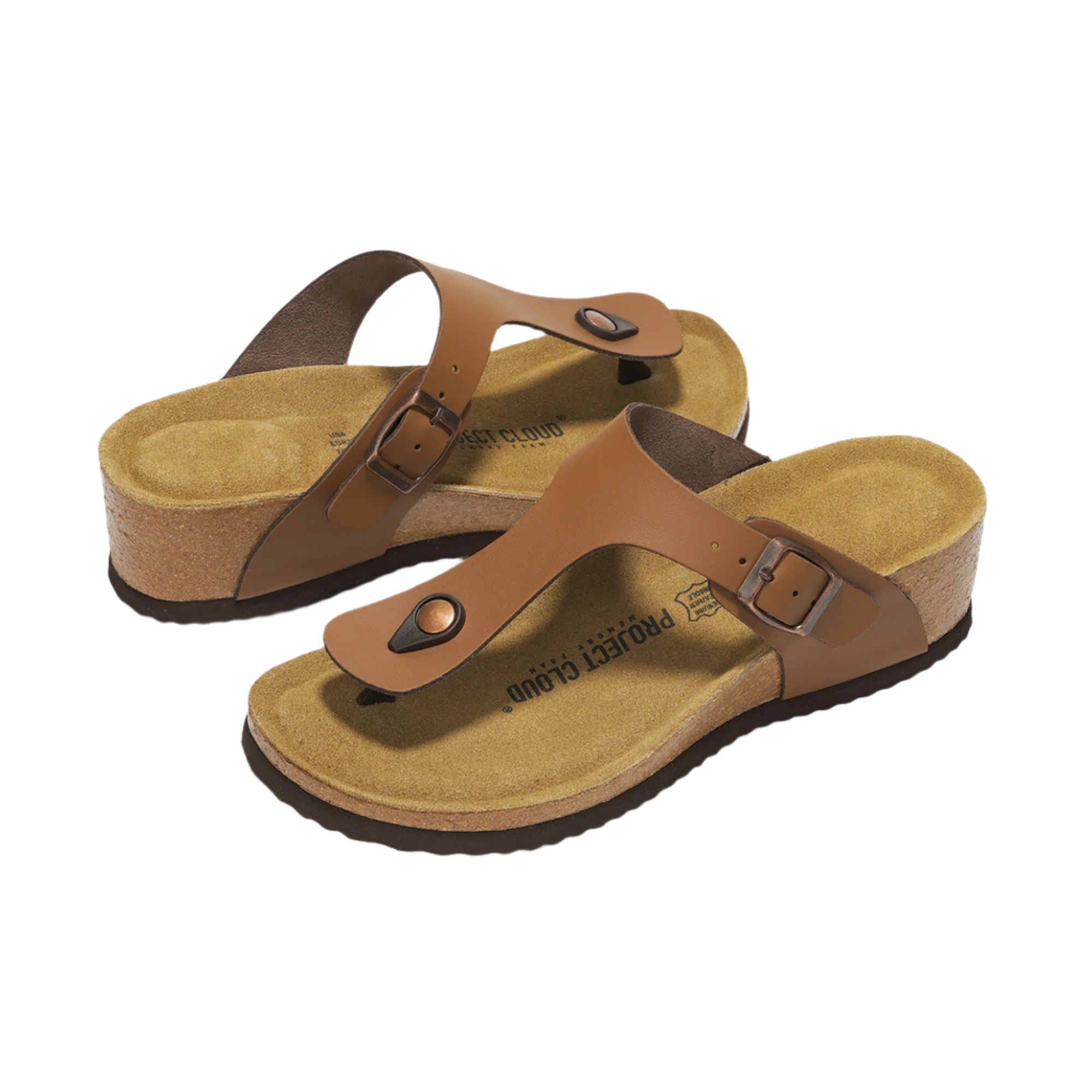 Belize Leather Wedge Sandals by Project Cloud: Leather & Cork Comfort