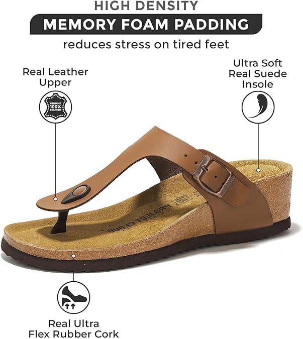 Belize Leather Wedge Sandals by Project Cloud: Leather & Cork Comfort